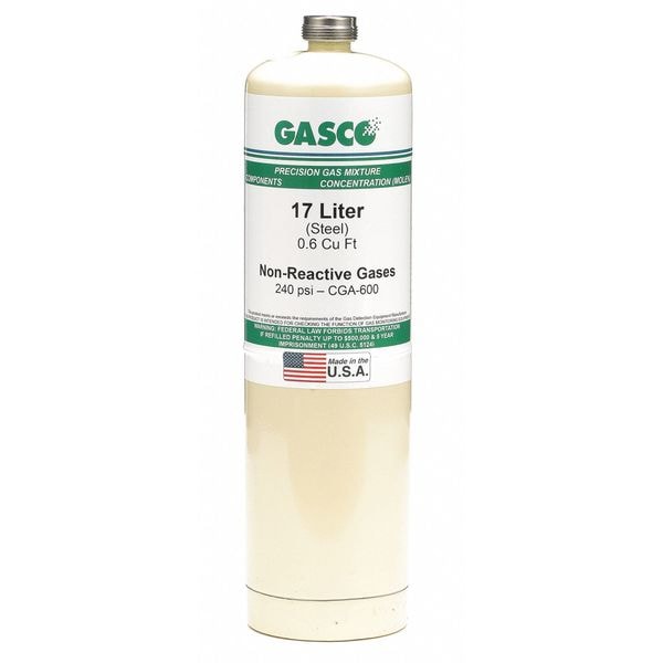 Gasco Calibration Gas, Zero Air, 17 L, CGA 600 Connection, +/-5% Accuracy, 240 psi Max. Pressure - AI UZP17