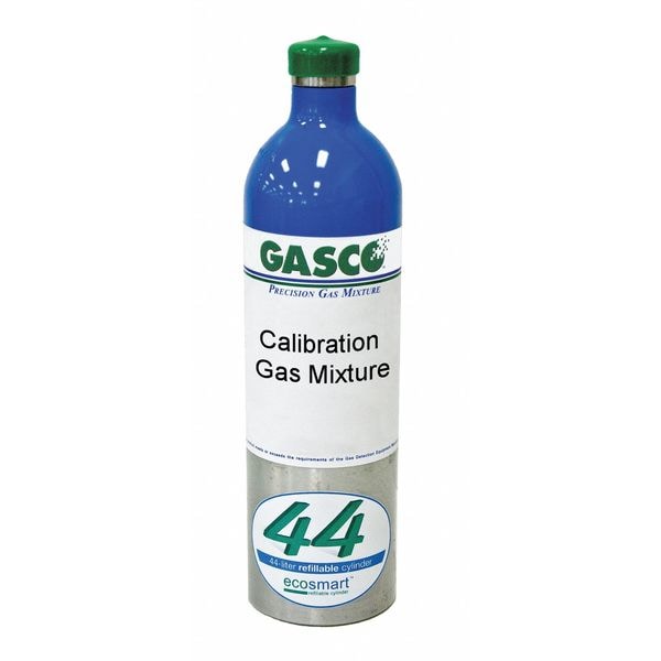 Gasco Calibration Gas, Nitrogen, Oxygen, Pentane, 44 L, C-10 Connection, +/-5% Accuracy - 44ES-357