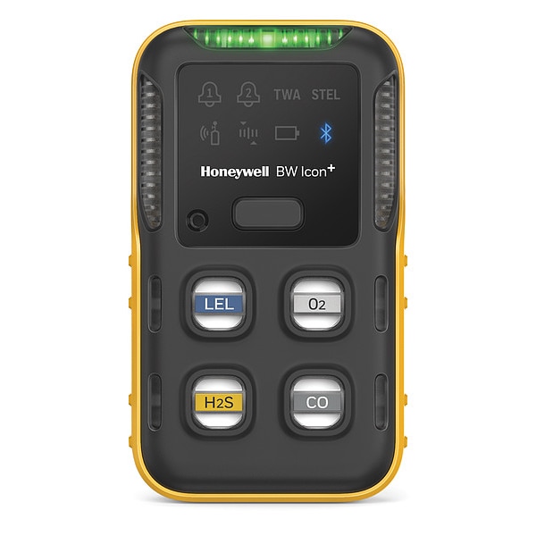 Honeywell BW Icon+ Multi-Gas Detector, IP66/IP68, Audible, Vibrating, Visual, LED, 2 mo Battery Life - CP-I-000000S3-Y-00