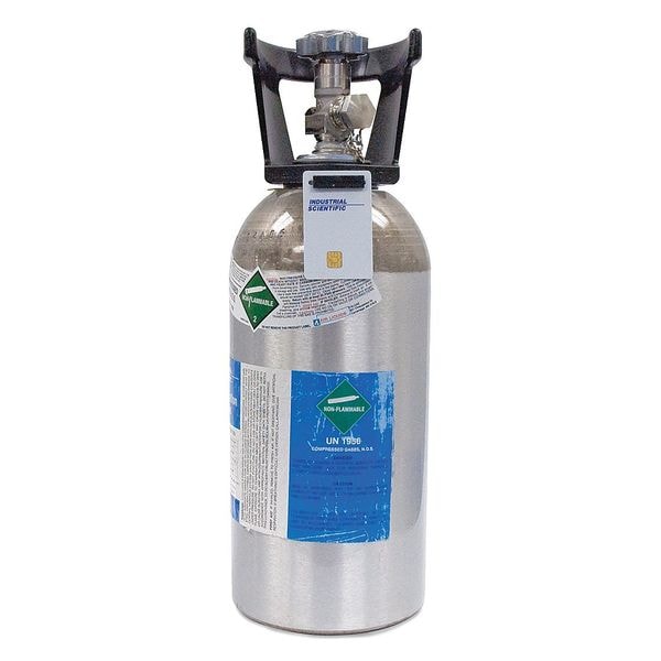 Industrial Scientific Calibration Gas, Carbon Monoxide, Hydrogen Sulfide, Methane, Oxygen, 650 L, +/-5% Accuracy - 18109193