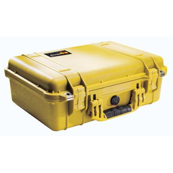 Pelican Case, 18-1/2 InLx14-1/16 Wx6-15/16 In, YL - 1500-001-240