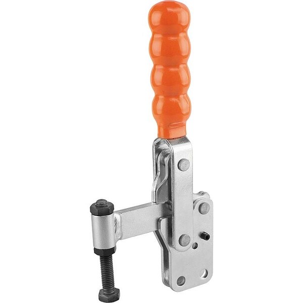 Kipp Toggle Clamp Standard Steel, Vertical Foot, Comp:Plastic, Comp:Orange, M=M08X60 - K0056.0250