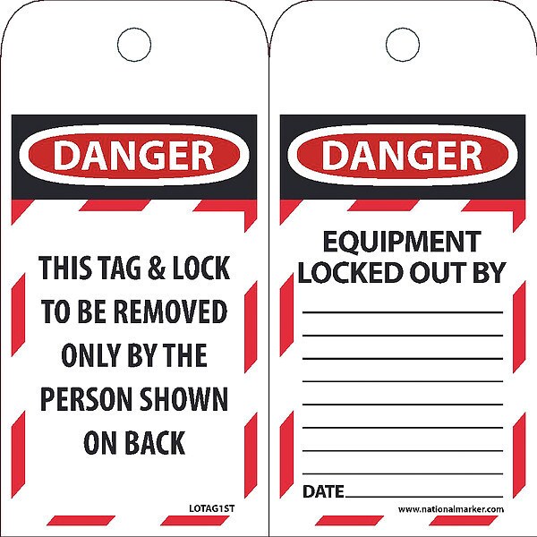 Nmc Danger This Tag & Lock To Be Removed Onl, Pk25 - LOTAG1ST