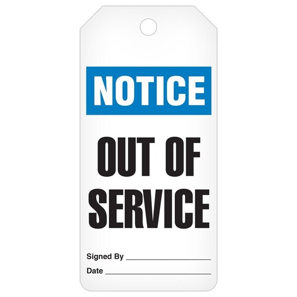 Incom Safety Tags, 10-mil Polytag stock, 3" Width, , 250 PK - RT8004F