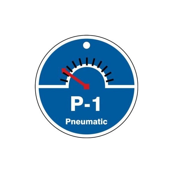 Accuform Energy Source ID Tag, P-1 Pneumatic, 2.5" X 2.5", Adhesive Dura-Poly, 5/PK - TDK701XVM