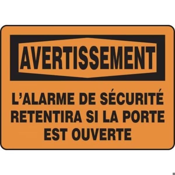 Accuform FRENCH OSHA AVERTISSEMENT SAFETY FRMABR303XT - FRMABR303XT