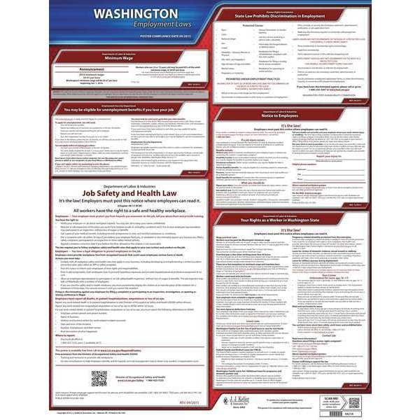 Jj Keller Labor Law Poster, State Labor Law, WA - 100-WA