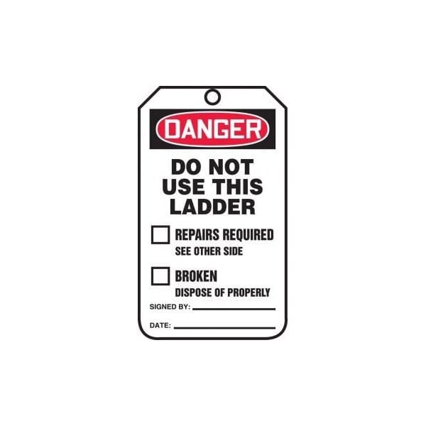 Accuform Danger, PF-Cardstock, 3-1/4 in Width, 1/4 in Height, , 5 PK - TRS342PTM