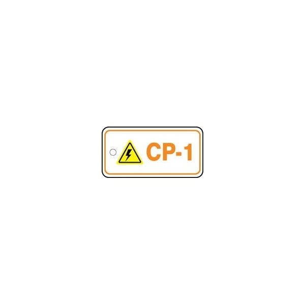 Accuform Energy Source ID Tag, CP-1, 1.5inx3in, Adhesive Dura-Poly, 5PK - TDF201XVM
