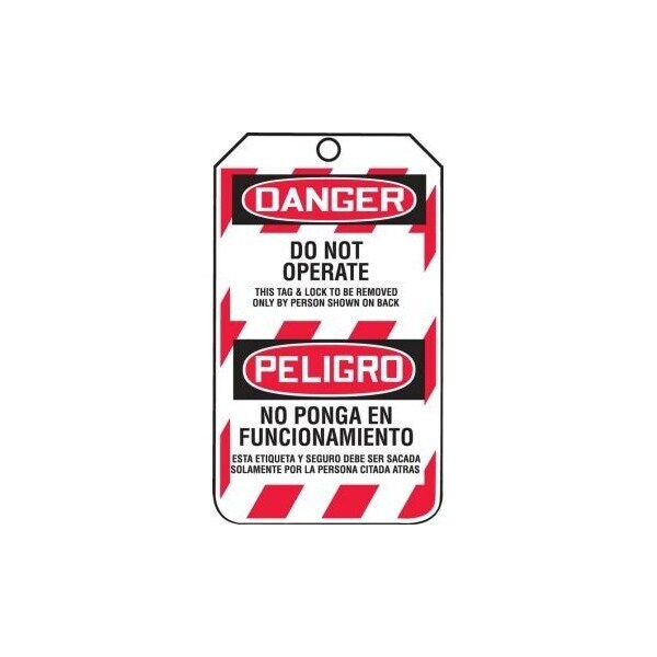 Accuform Safety Tags, DANGER DO NOT OPERATE Bilingual Spanish, 5.75in x 3.25in, HS-Laminate, 25PK - TSP101LTP