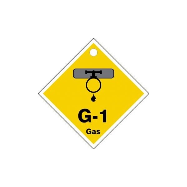 Accuform Energy Source ID Tag, G-1 GAS, 2.5in x 2.5in, Plastic, 5PK - TDK401VPM