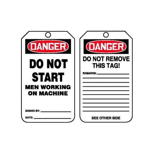 Accuform Danger, PF-Cardstock, 3-7/8 in Width, 1/4 in Height, , 25 PK - MDT203PTP