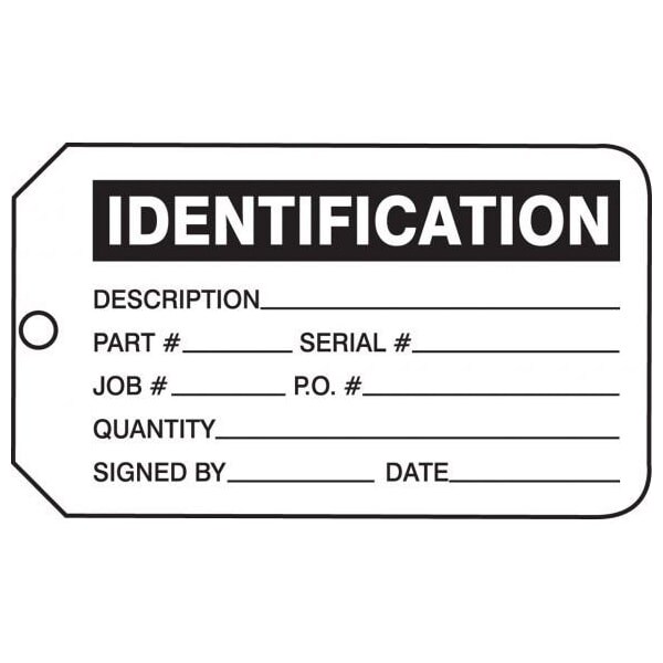 Accuform Safety Tags, IDENTIFICATION, 5.75in x 3.25in, RP-Plastic, 5PK - MMT320PTM