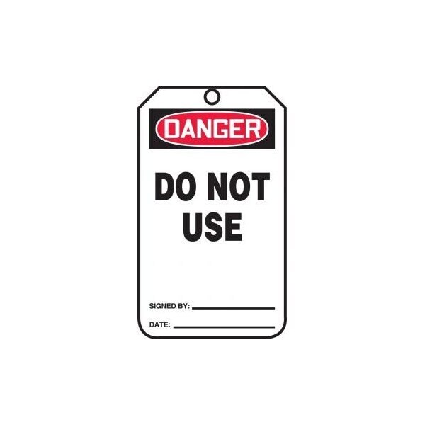 Accuform Safety Tags, DANGER DO NOT USE, 8.5inx 3.875in, PF-Cardstock, 25PK - MDT275CTP