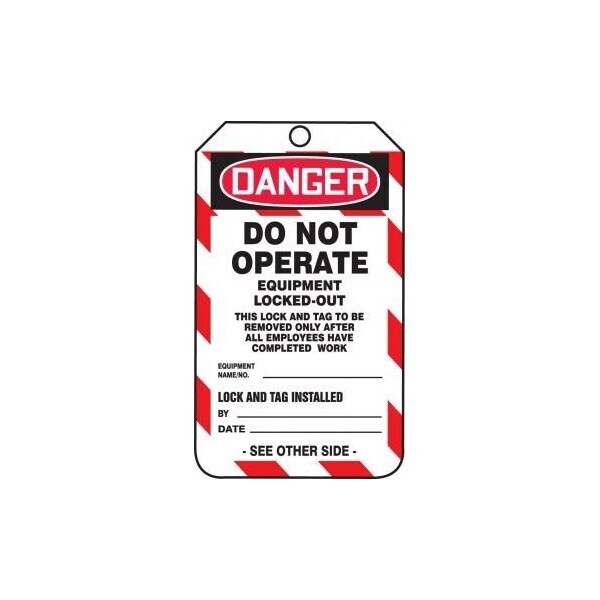 Accuform Safety Tags, DANGER DO NOT OPERATE, 8.5inx 3.875in, HS-Laminate, 25PK - MDT245LTP