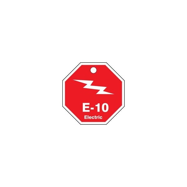 Accuform Energy Source ID Tag, E-10 ELECTRIC, 2.5in x 2.5in, Plastic, 5PK - TDK310VPM