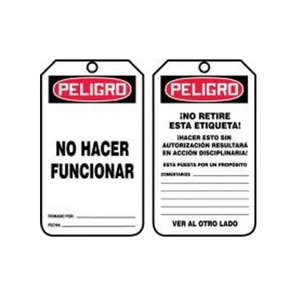Accuform Danger, RP-Plastic, 3-1/4 in Width, 3/8 in Height, , 5 PK - SHMDT112PTM