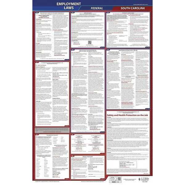 Jj Keller LaborLaw Poster, Fed/STA, SC, ENG, 26inH, 3yr - 300-SC-3