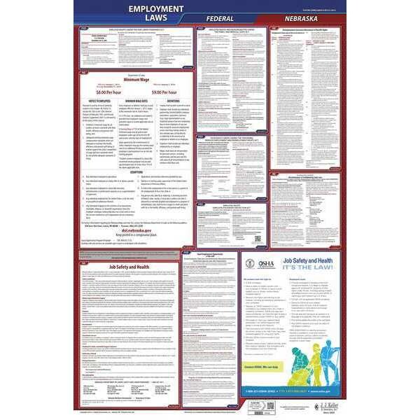 Jj Keller LaborLaw Poster, Fed/STA, NE, ENG, 26inH, 3yr - 300-NE-3