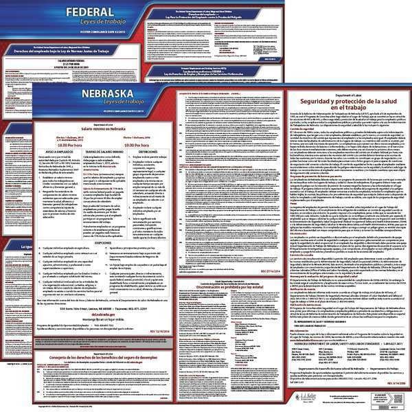 Jj Keller Labor Law Poster, Fed/STA, NE, SP, 20inH, 1yr - 200-NE-1