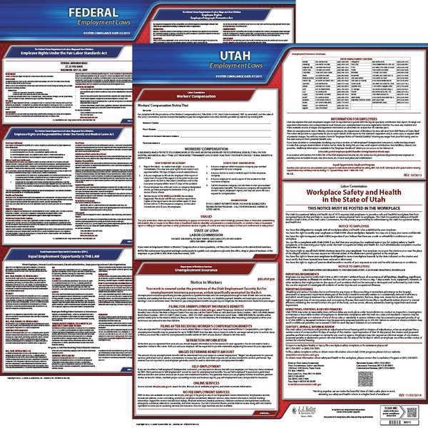 Jj Keller LaborLaw Poster, Fed/STA, UT, ENG, 20inH, 3yr - 100-UT-3