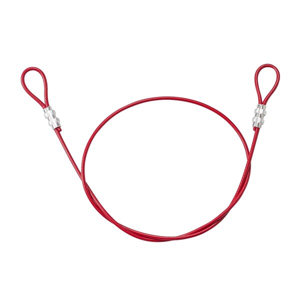 Brady Double Looped Lockout Cable ABS Plastic 0.19 in Dia x 4 ft L Red - 170973