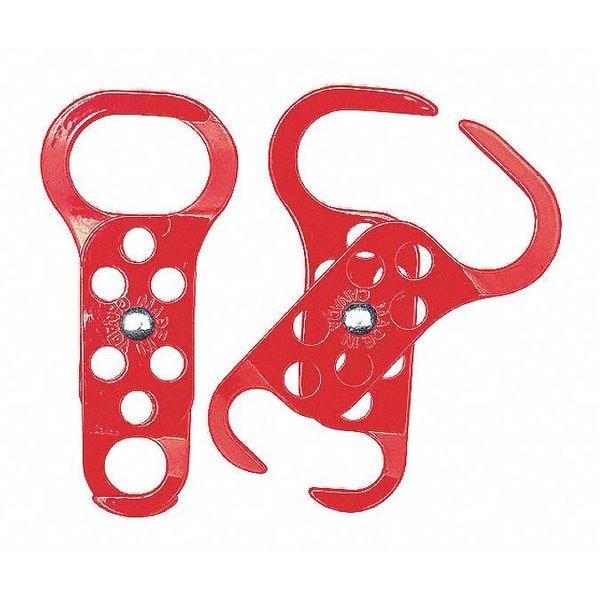 Brady Lockout Hasp, Red, Steel, 4-15/16" L - 236919