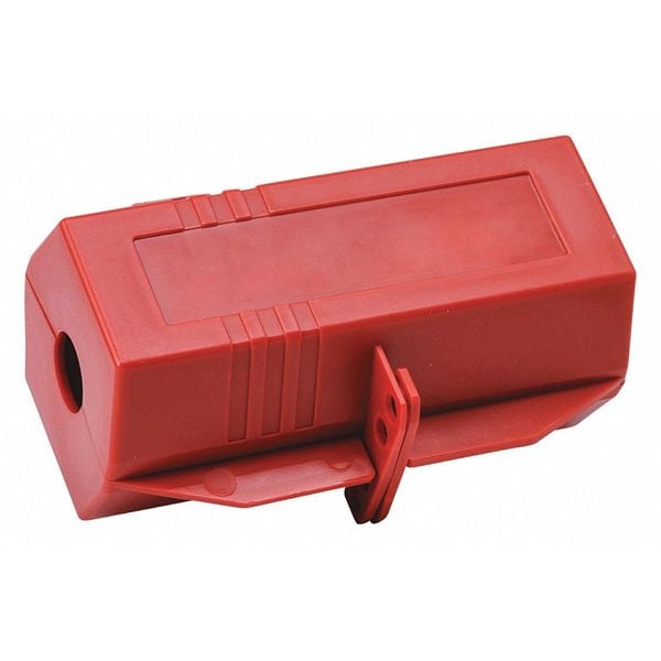 Condor Plug Lockout, Red, 3-13/32" H, 3-1/2" L - 437R59