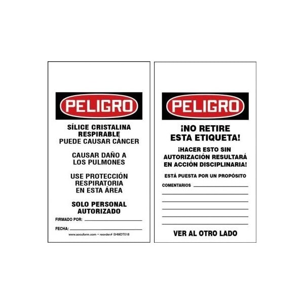 Accuform Danger, HS-Laminate, 3-1/4 in Width, 0.3 in Height, , 25 PK - SHMDT018CTP