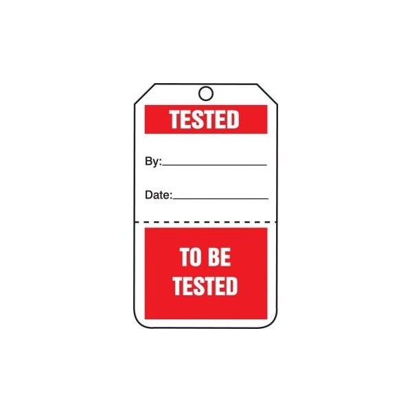 Accuform Safety Tags, TO BE TESTED, Perforated, 5.75in x 3.25in, RP-Plastic, 5PK - TPP103PTM