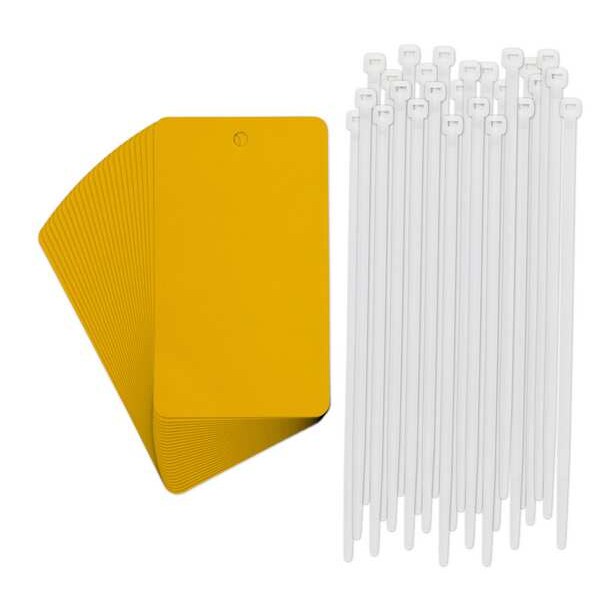 Brady Tag, Metal, 3 in Width, 5 in Height, Write On Surface: Yes , 25 PK - 56936-PK
