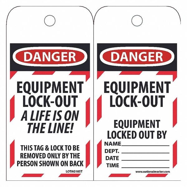 Nmc Danger Equipment Lock Out A Life Is On Tag, Pk25 - LOTAG18ST