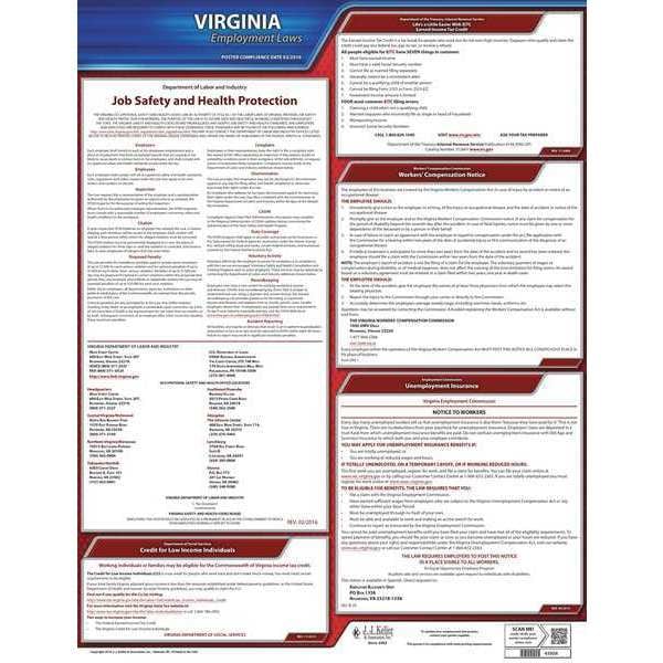 Jj Keller Labor Law Poster, State Labor Law, VA - 100-VA