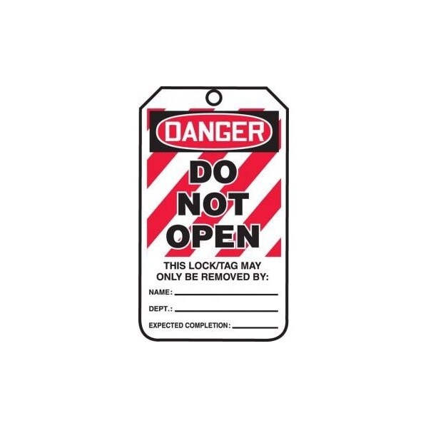 Accuform Safety Tags, DANGER DO NOT OPEN, 5.75in x 3.25in, HS-Laminate, 5PK - MLT412LTM