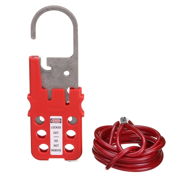 Panduit Multiple Lockout Hasp w/6' Vinyl Coated Galvanized Steel, PSL-MLD - PSL-MLD