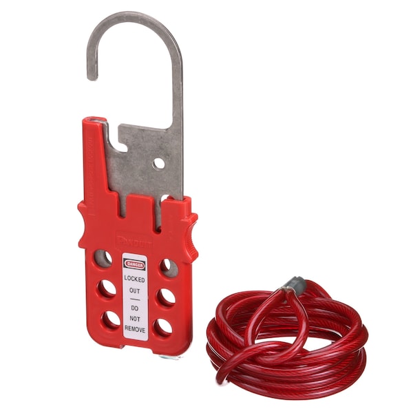 Panduit Multiple Lockout Hasp w/6' Vinyl Coated Galvanized Steel, PSL-MLD - PSL-MLD