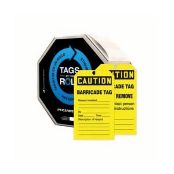 Accuform Caution, PF-Cardstock, 6-5/8 in Width, 3-5/8 in Height - TAR136