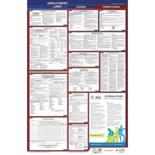 Jj Keller LaborLaw Poster, Fed/STA, PA, ENG, 40Wx26inH - 300-PA