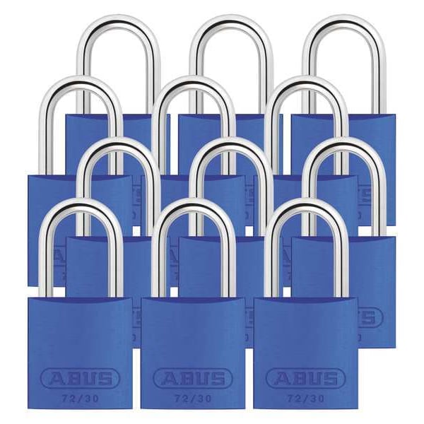 Abus Lockout Padlock, KA, Blue, 2-17/32"H, PK12 - 72/30 KA X 12