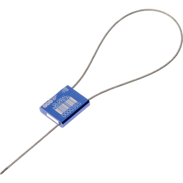 Global Industrial Metal Cable Seal, 1/16x12L, Blue, 50PK - 670488BL