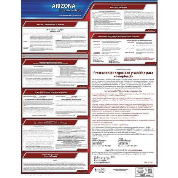 Jj Keller Labor Law Poster, State Labor Law, AZ - 200-AZ