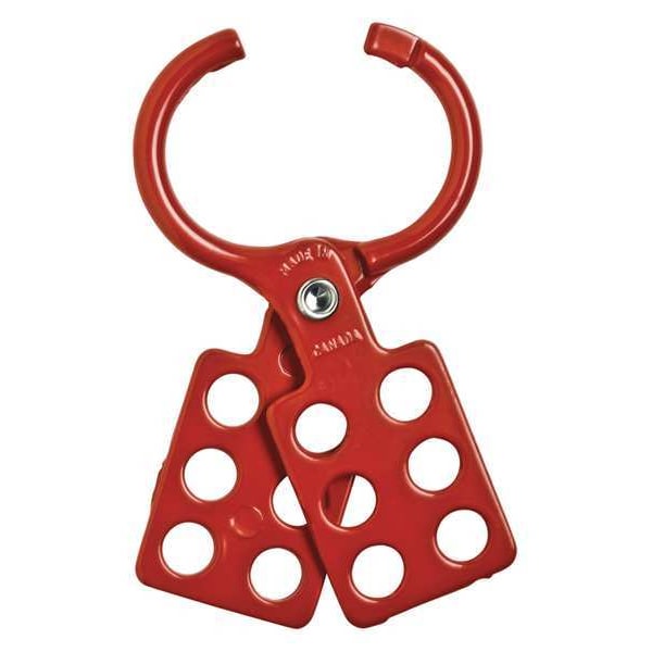 Brady Lockout Hasp, Standard, 6 Lock, Red - 105721