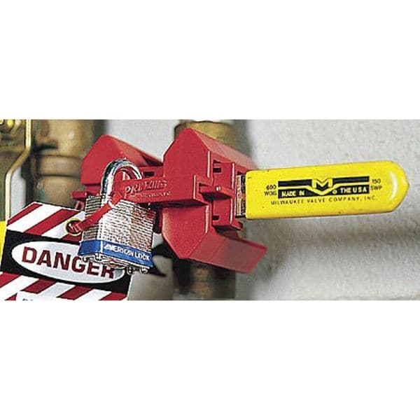 Brady Ball Valve Lockout, Yel, 1/2 to 2-1/2 In. - BS07A-YW
