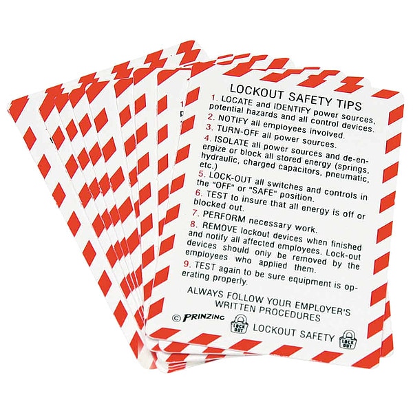 Brady Lock out tag out Wallet Cards, PK10 - LOSC13 BI