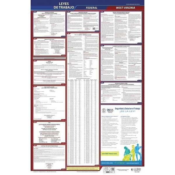 Jj Keller Labor Law Poster, Fed/STA, WV, SP, 40Wx26inH - 400-WV