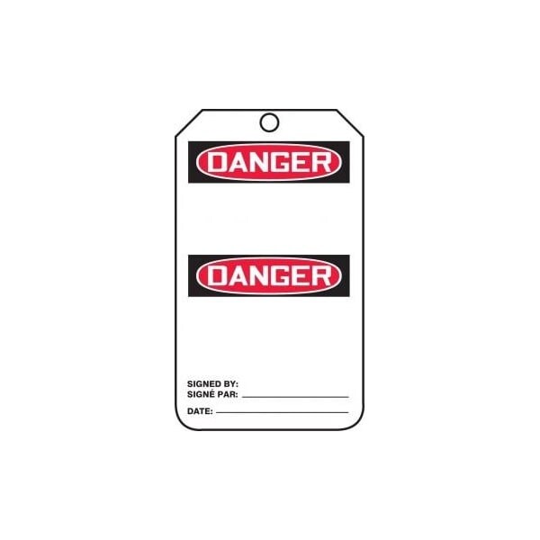 Accuform Danger, RP-Plastic, 3-7/8 in Width, 0.075 in Height, , 25 PK - FBMDT260CTP