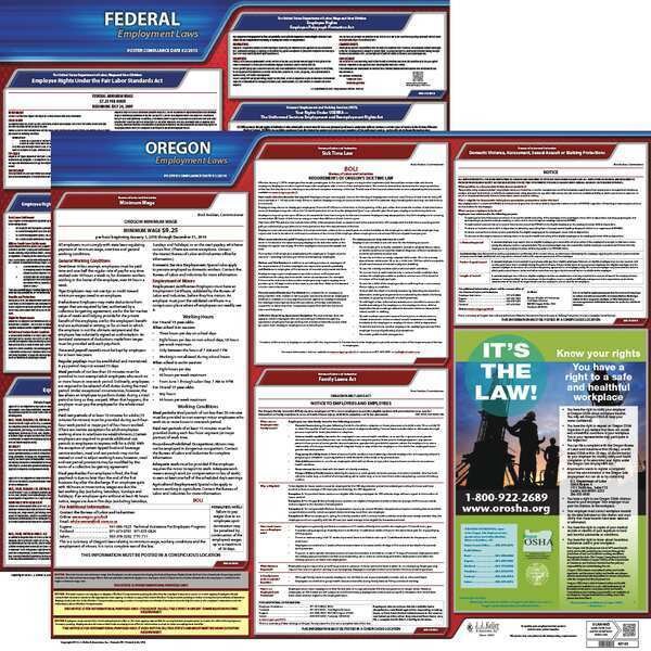Jj Keller LaborLaw Poster, Fed/STA, OR, ENG, 20inH, 3yr - 100-OR-3