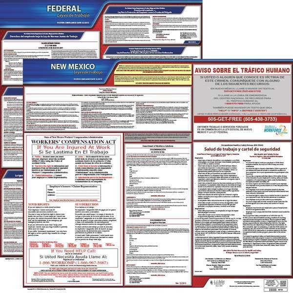 Jj Keller Labor Law Poster, Fed/STA, NM, SP, 20inH, 1yr - 200-NM-1