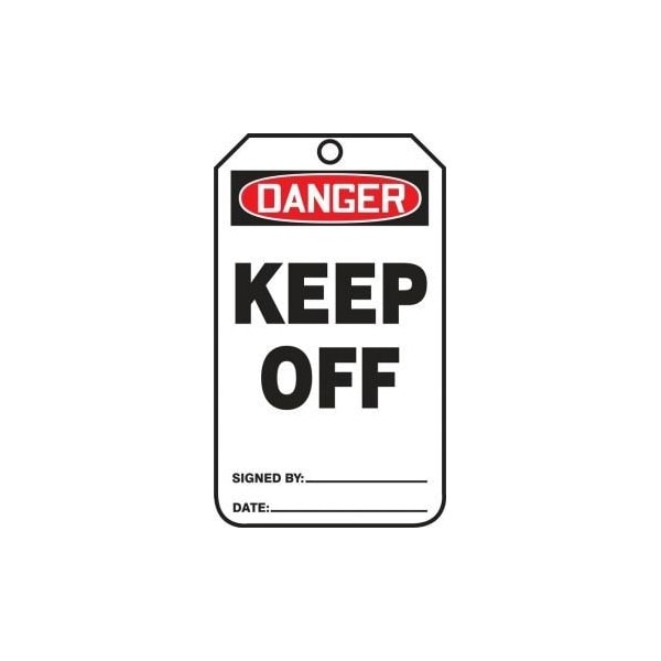 Accuform Safety Tags, DANGER KEEP OFF, 5.75in x 3.25in, RP-Plastic, 5PK - MDT010PTM