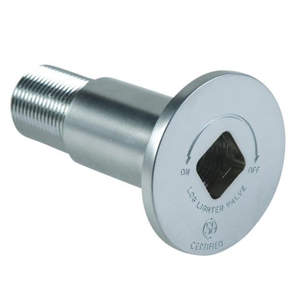 Blue Flame Blue Flame UF.SCH.06 0.5 x 0.75 in. Patented Universal Decor Flange Gas Valve - Satin Chrome - UF.SCH.06